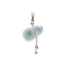 18K白金（750）鑲鑽石冰種翡翠葫蘆吊墜