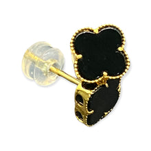 18K(750)黃金鑲墨翠耳釘